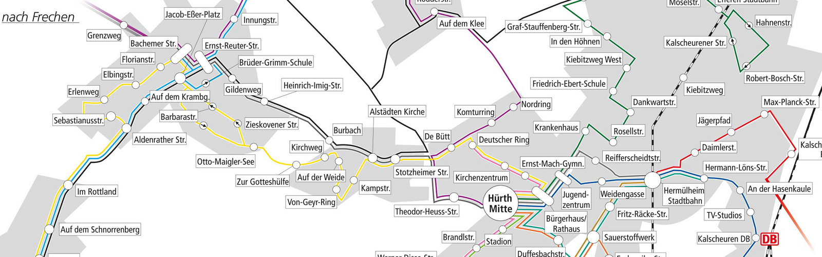 Liniennetzplan von Hürth